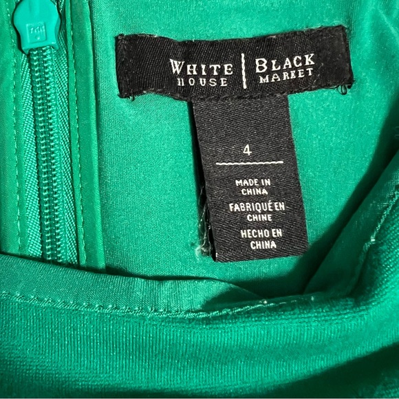 WHBM White House Black Market Green Cap Sleeve Cocktail Professional Dress 4 - Picture 4 of 4